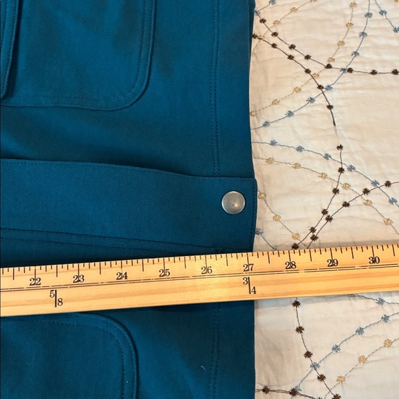 NWT T by Talbots Womens Jacket Vest Teal Waist Length Full Zip Pockets Stretch L - Picture 9 of 9
